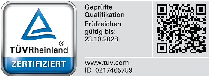 Prüfzeichen TÜV Rheinland