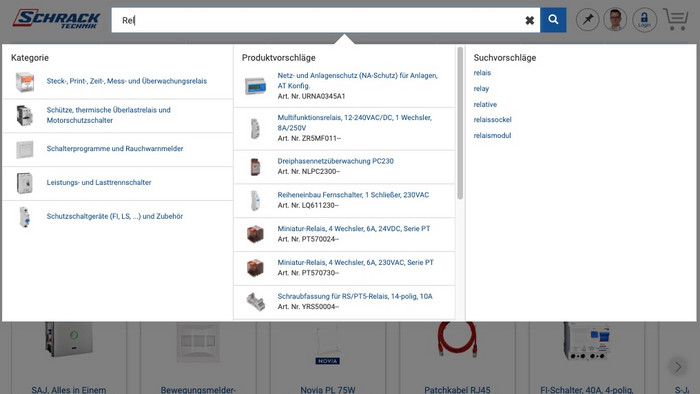 Webshop Suche mit klugem Autosuggest