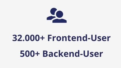 Mehr als 32.000 Frintend User, 500 Backend User